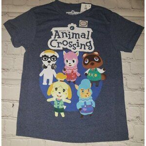 𝅺NWT Animal Crossing T Shirt Youth XS UNISEX Blue Video Game Nintendo Switch